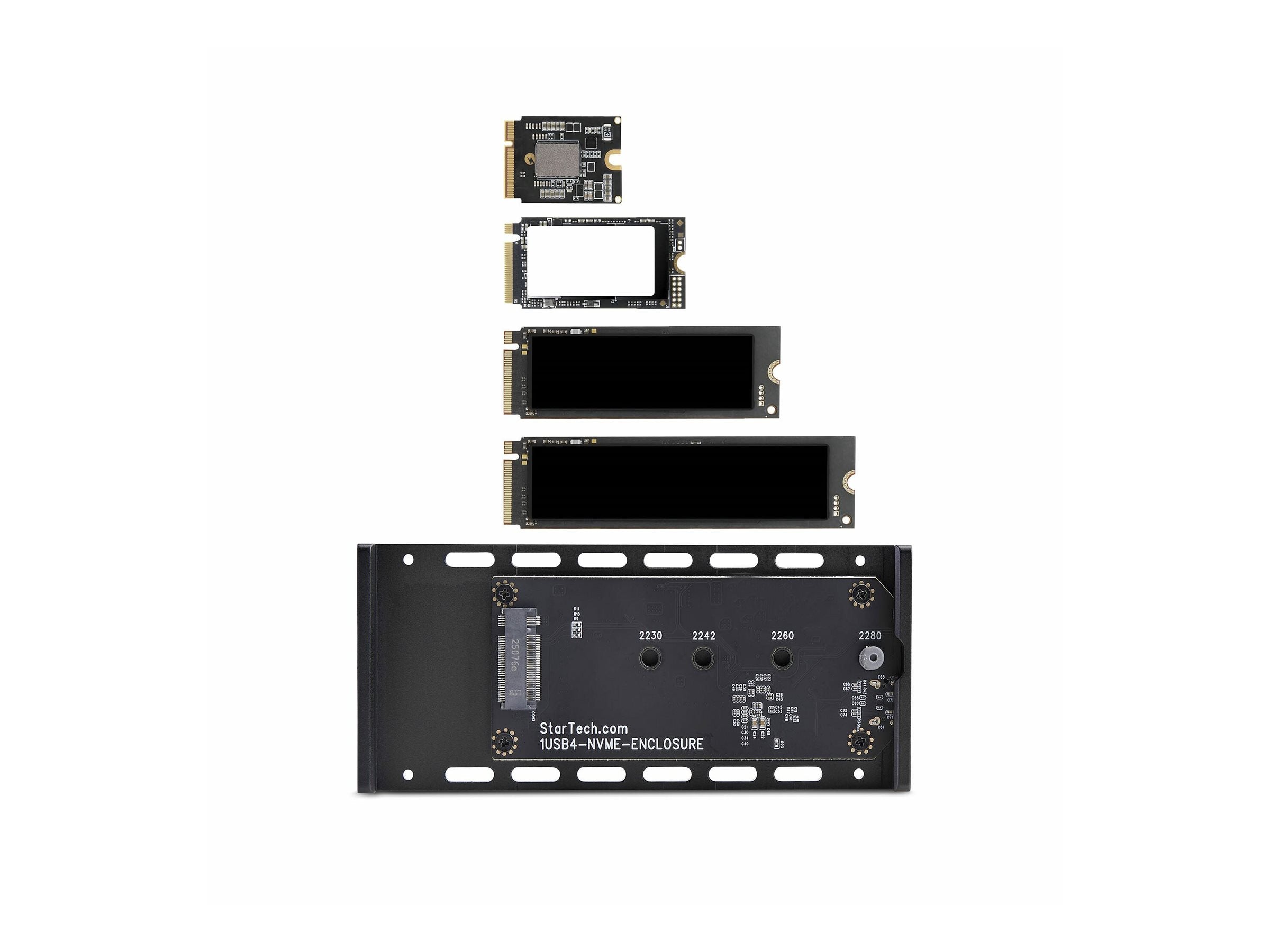 STARTECH.COM USB4m.2 NVMe Gehäuse 40Gbps Externes USB-C Thunderbolt NVMe SSD Gehäuse Aluminium-Kuhlkörpergehäuse B+M und M-Key