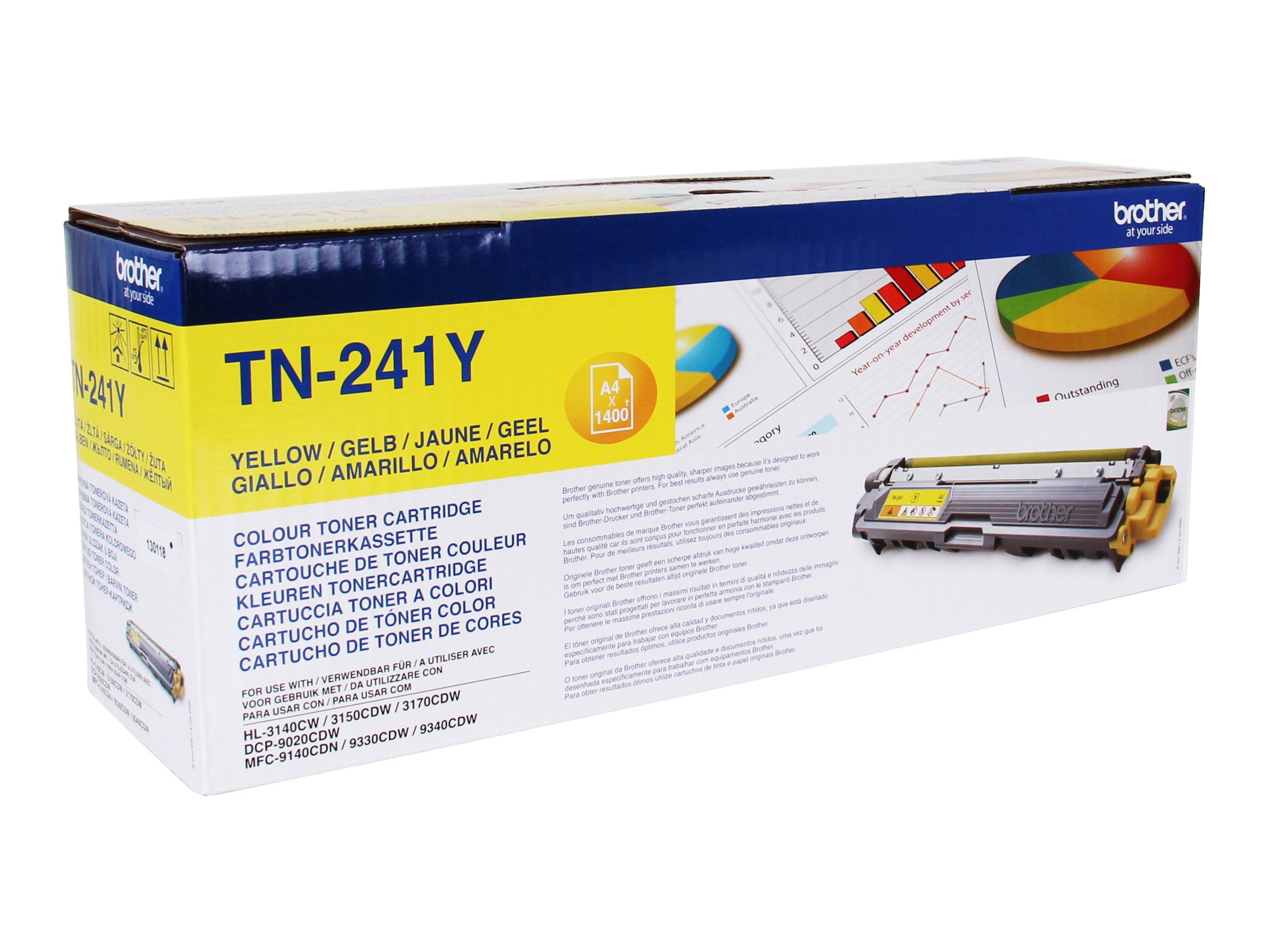 Vorderansicht der BROTHER HL-3140CW/3150CDW/3170CDW Toner gelb Standardkapazität
