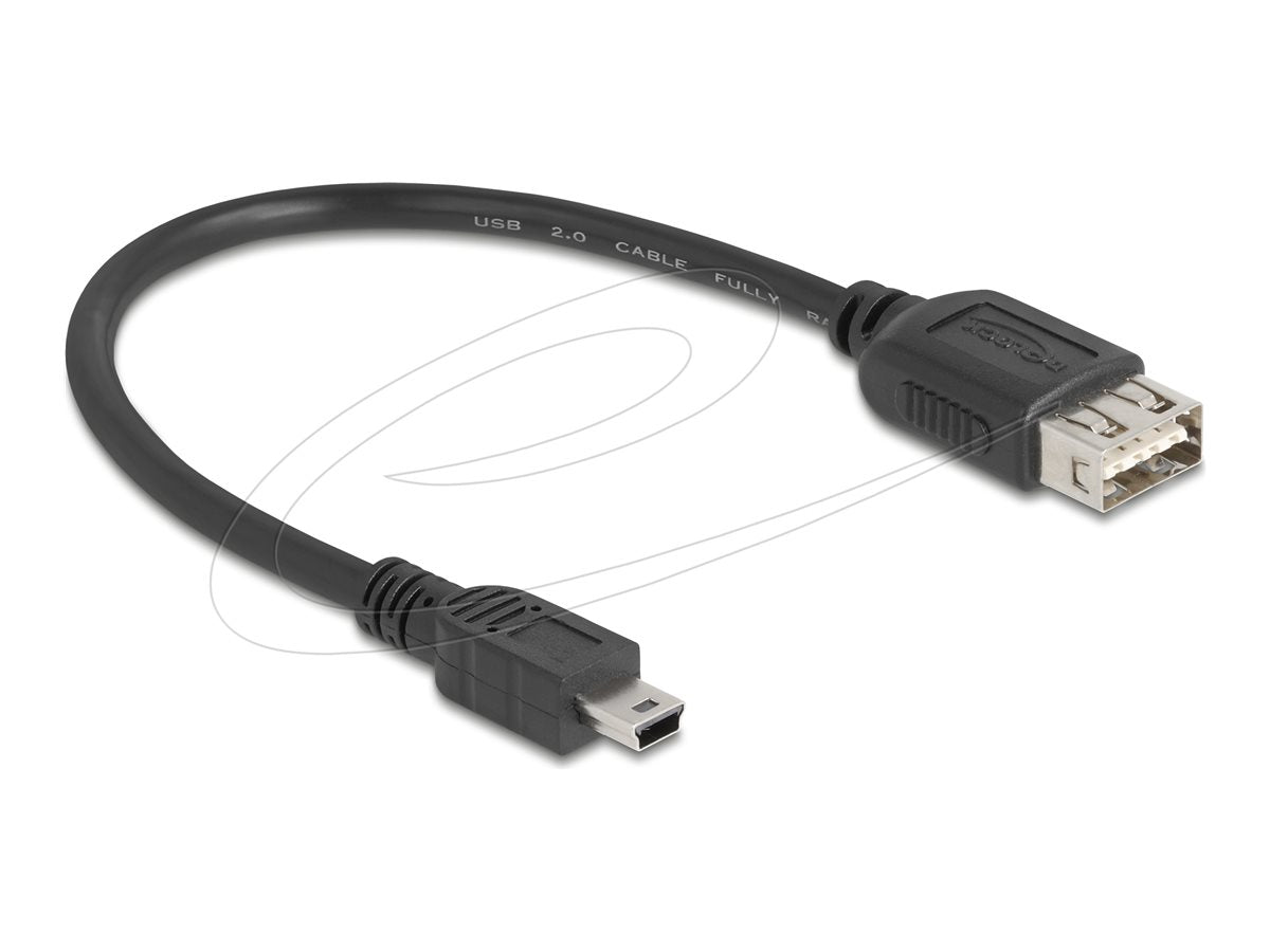 DELOCK USB 2.0 Kabel USB Typ Mini-B Stecker zu EASY USB Typ-A Buchse 0,2m - Vorderansicht