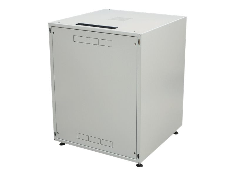 EFB 19Zoll Netzwerkschrank OFFICE SERIE 12HE 600X600 RAL7035 Grau - Vorderansicht