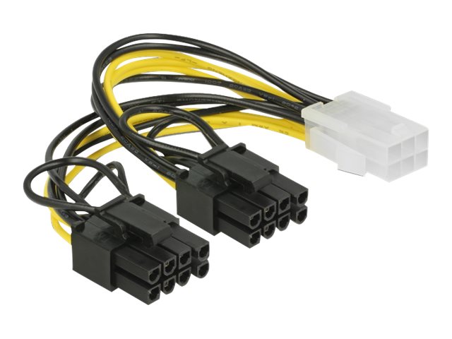 DELOCK PCI Express Stromkabel 6 Pin Buchse > 2 x 8 Pin Stecker 15 cm - Vorderansicht