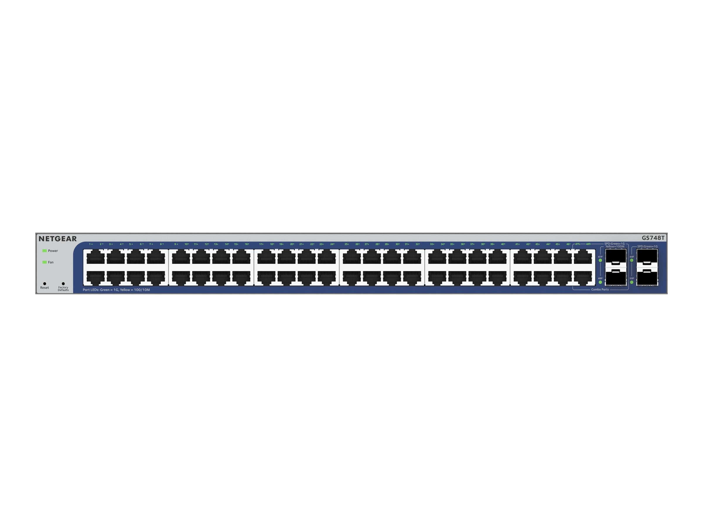 NETGEAR 48PT GE Smart Switch GS748T - Vorderansicht
