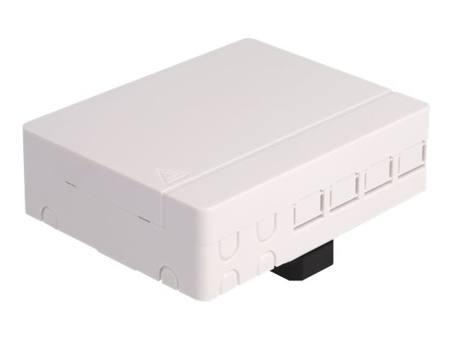 DELOCK LWL Anschlussdose für Hutschiene 4 x SC Simplex oder LC Duplex weiss