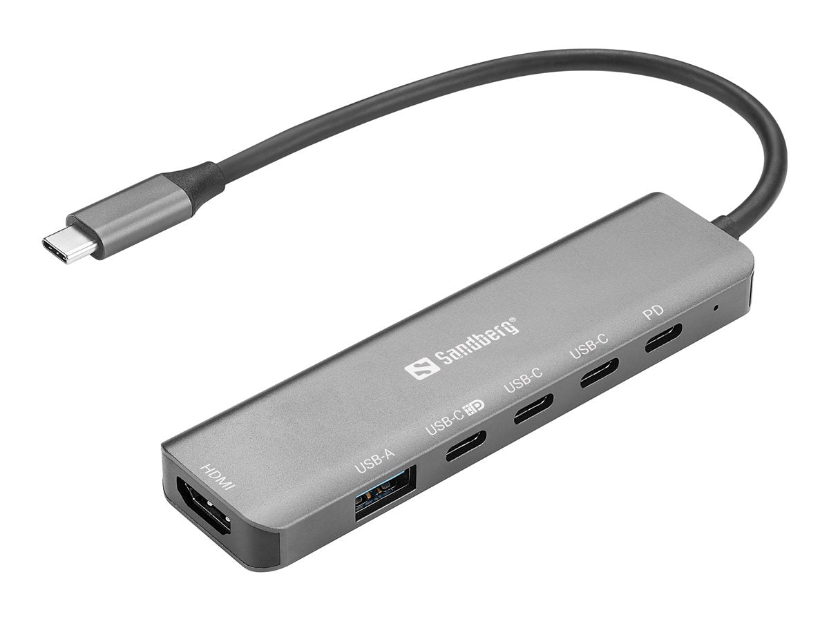 SANDBERG USB-C 6-in-1 MediaDock Vorderansicht