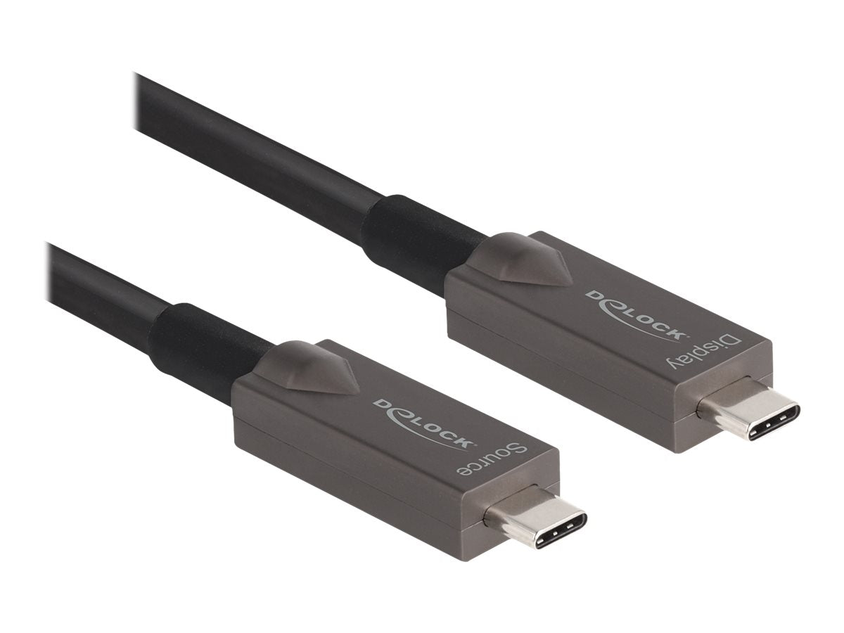 DELOCK Aktives Optisches USB-C Video + Daten + PD Kabel 8m - Vorderansicht