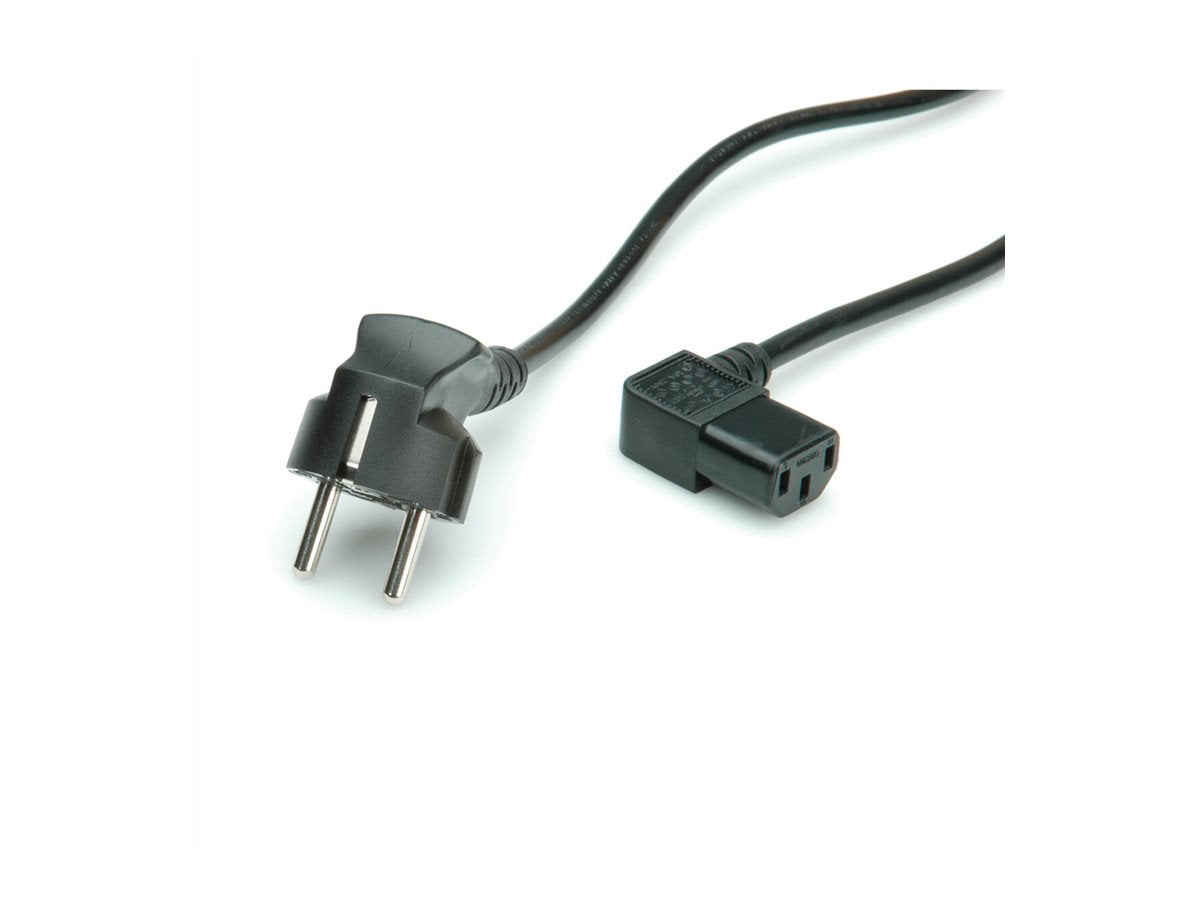 VALUE Netzkabel abgewinkelte IEC-Buchse schwarz 1,8m - Detailansicht Stecker