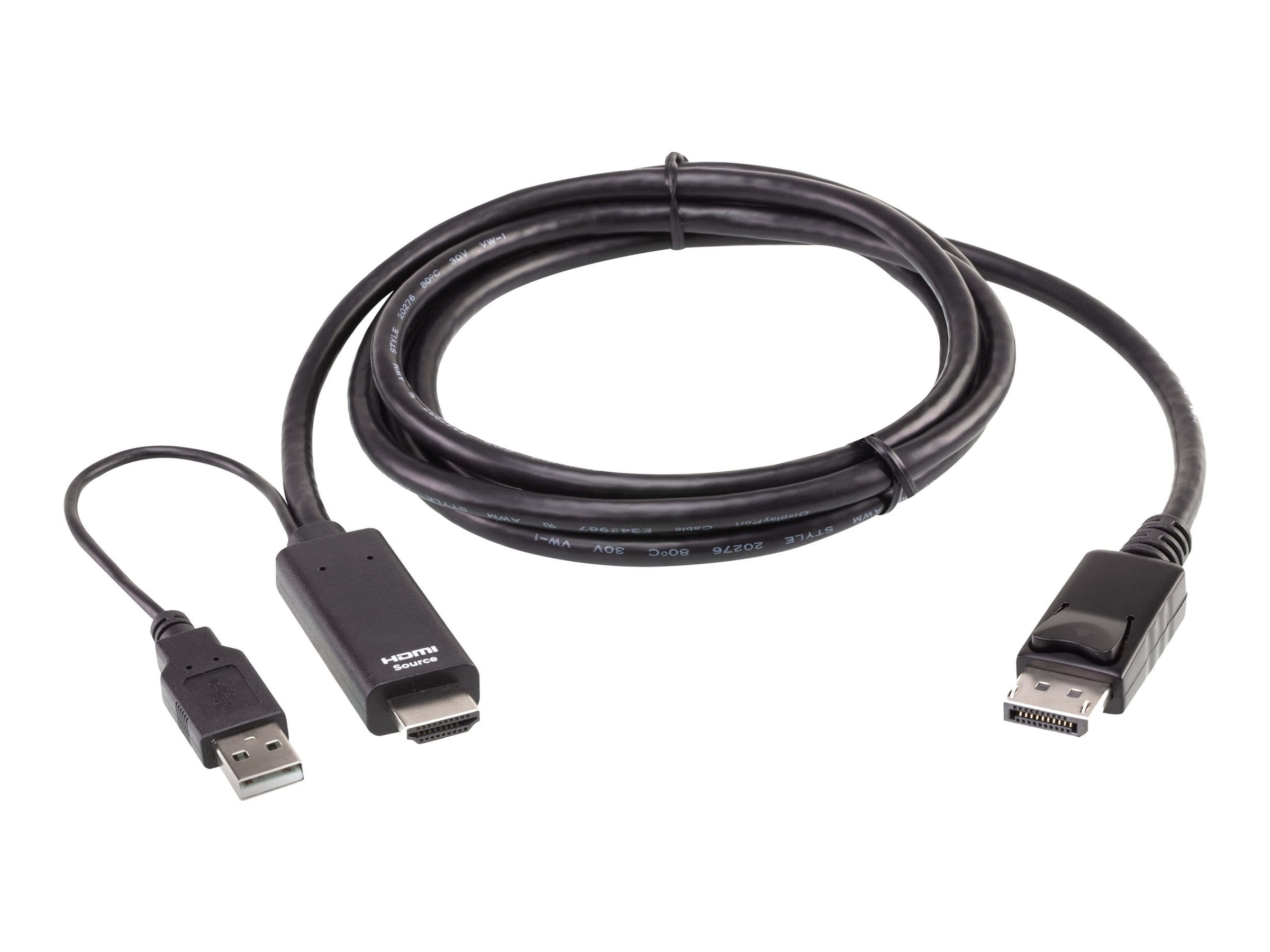 SECOMP ATEN 2L-7D02HDP True 4K HDMI zu DP Kabel Vorderansicht