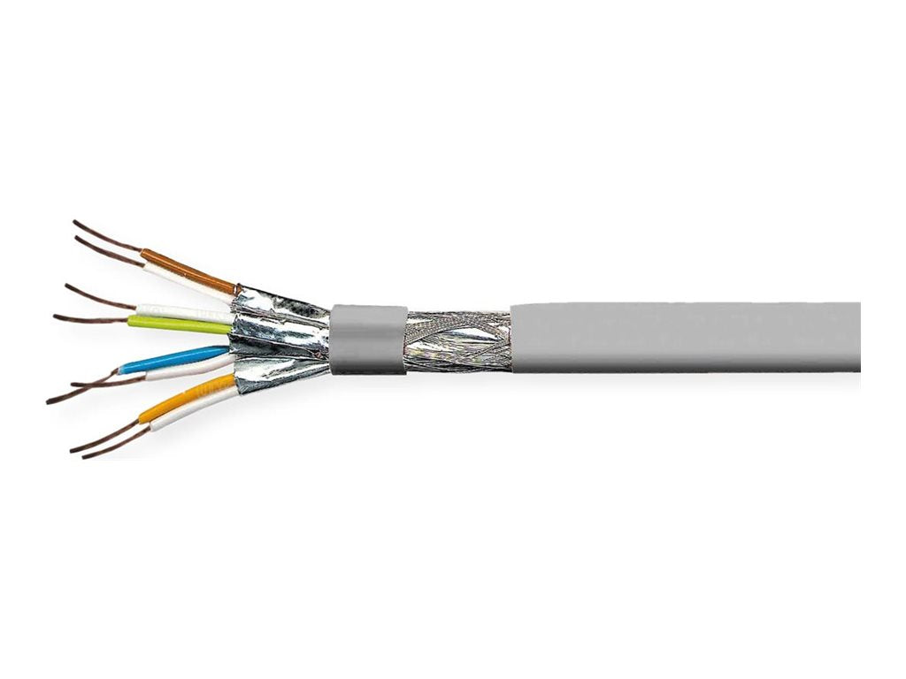 VALUE S/FTP-PiMF-Kabel Kat.8 Class I Massivdraht AWG22 LSOH grau 100m - Vorderansicht