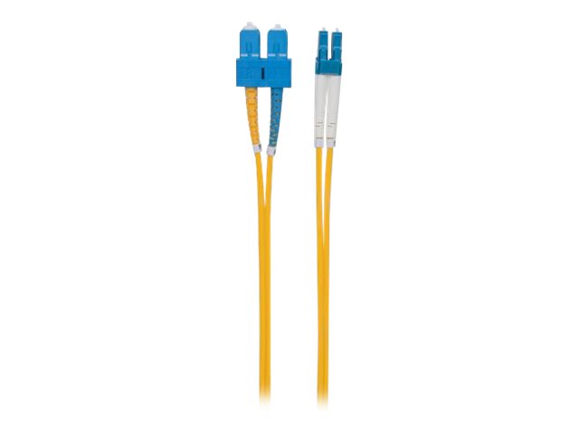 INTELLINET LWL Kabel LC/SC OS2 1m gelb 9/125um Duplex Singlemode Vorderansicht