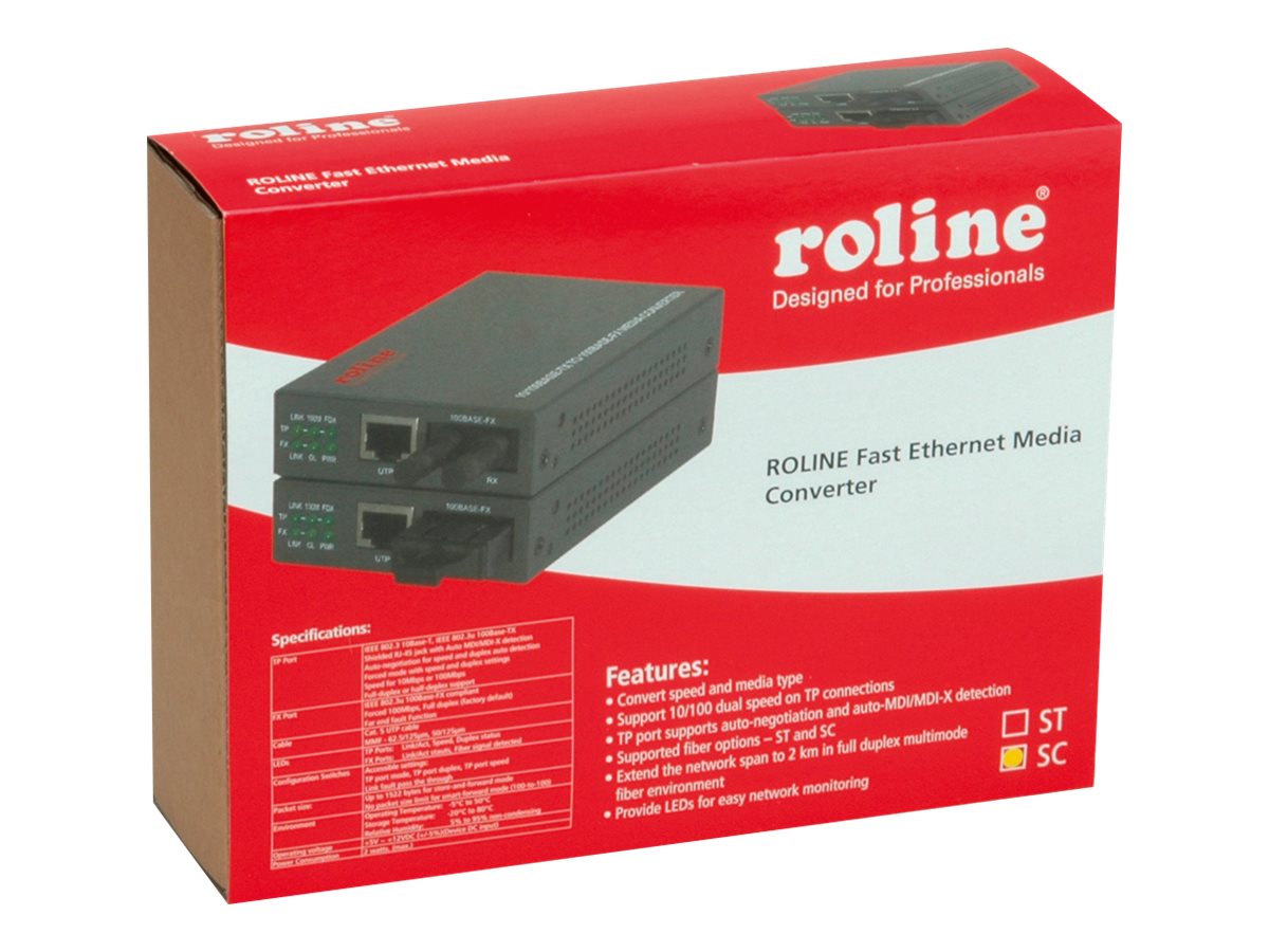 ROLINE Fast Ethernet Konverter RJ-45 - SC Loop-back Vorderansicht