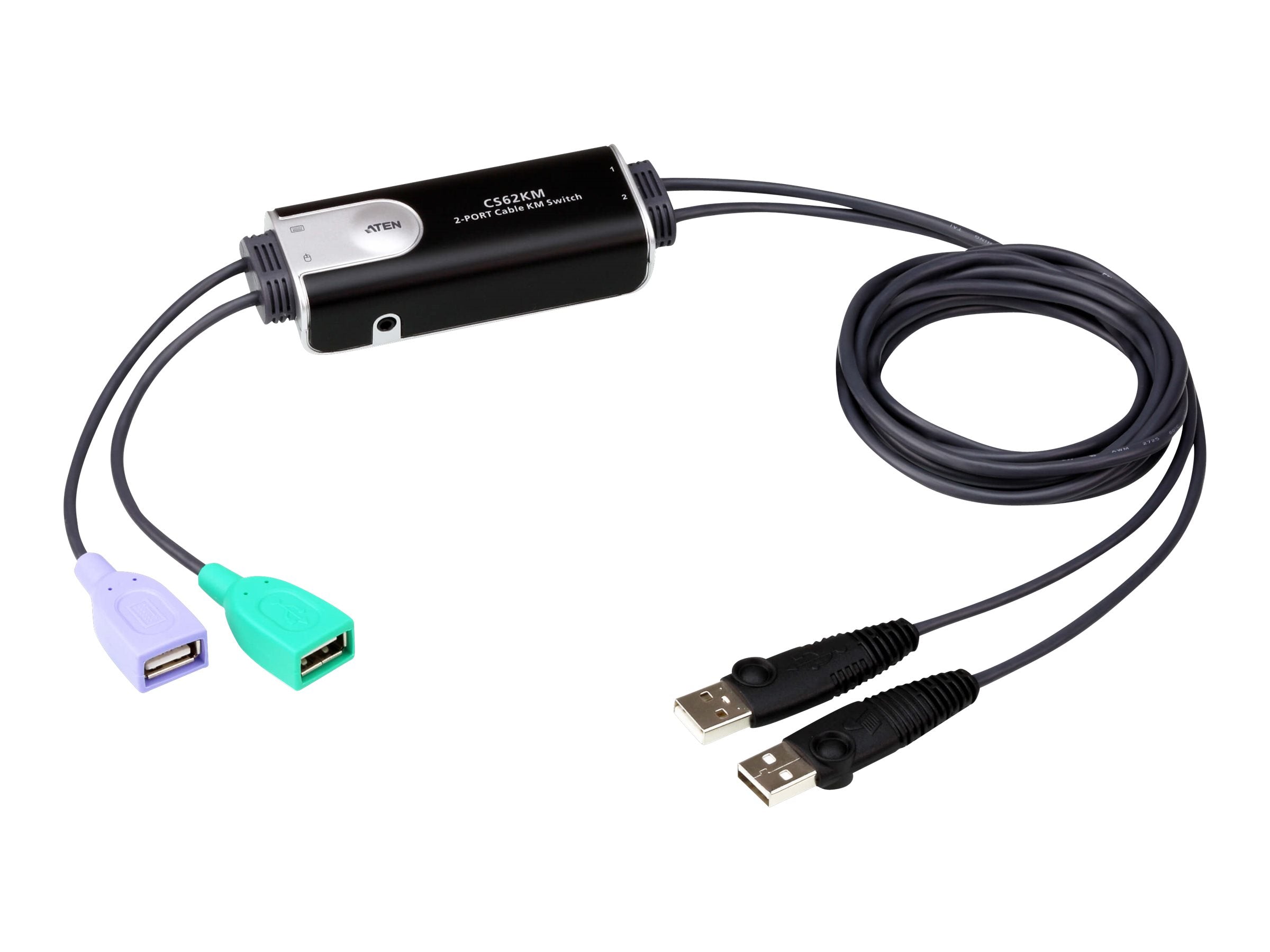 ATEN CS62KM 2-Port Boundless KM Switch Vorderansicht