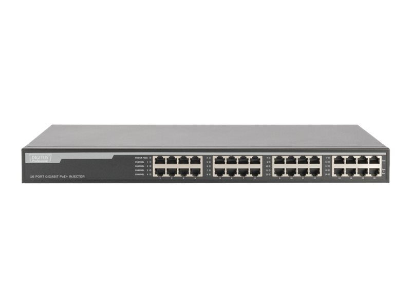 DIGITUS DN-95116 16-Port Gigabit PoE+ Injektor Detailansicht