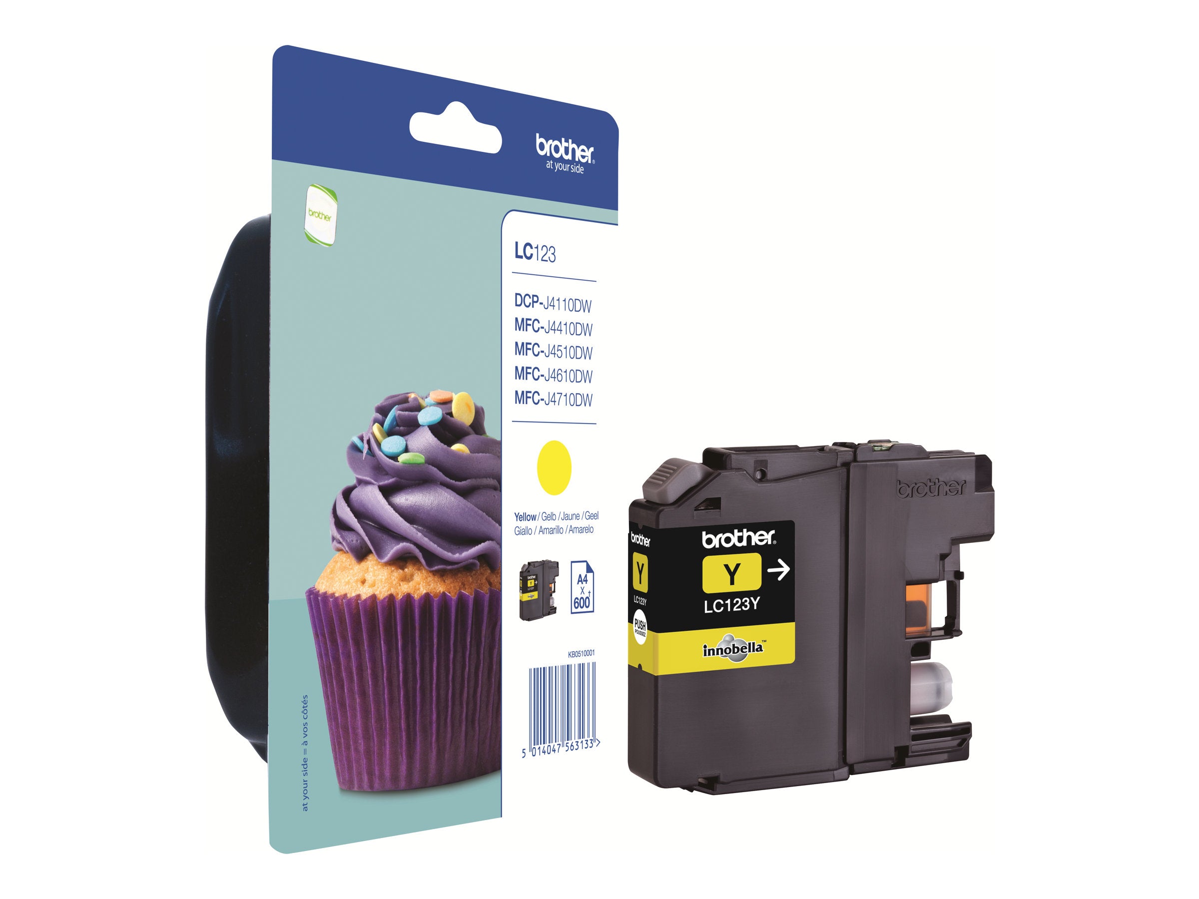 BROTHER LC-123 Tinte gelb Vorderansicht