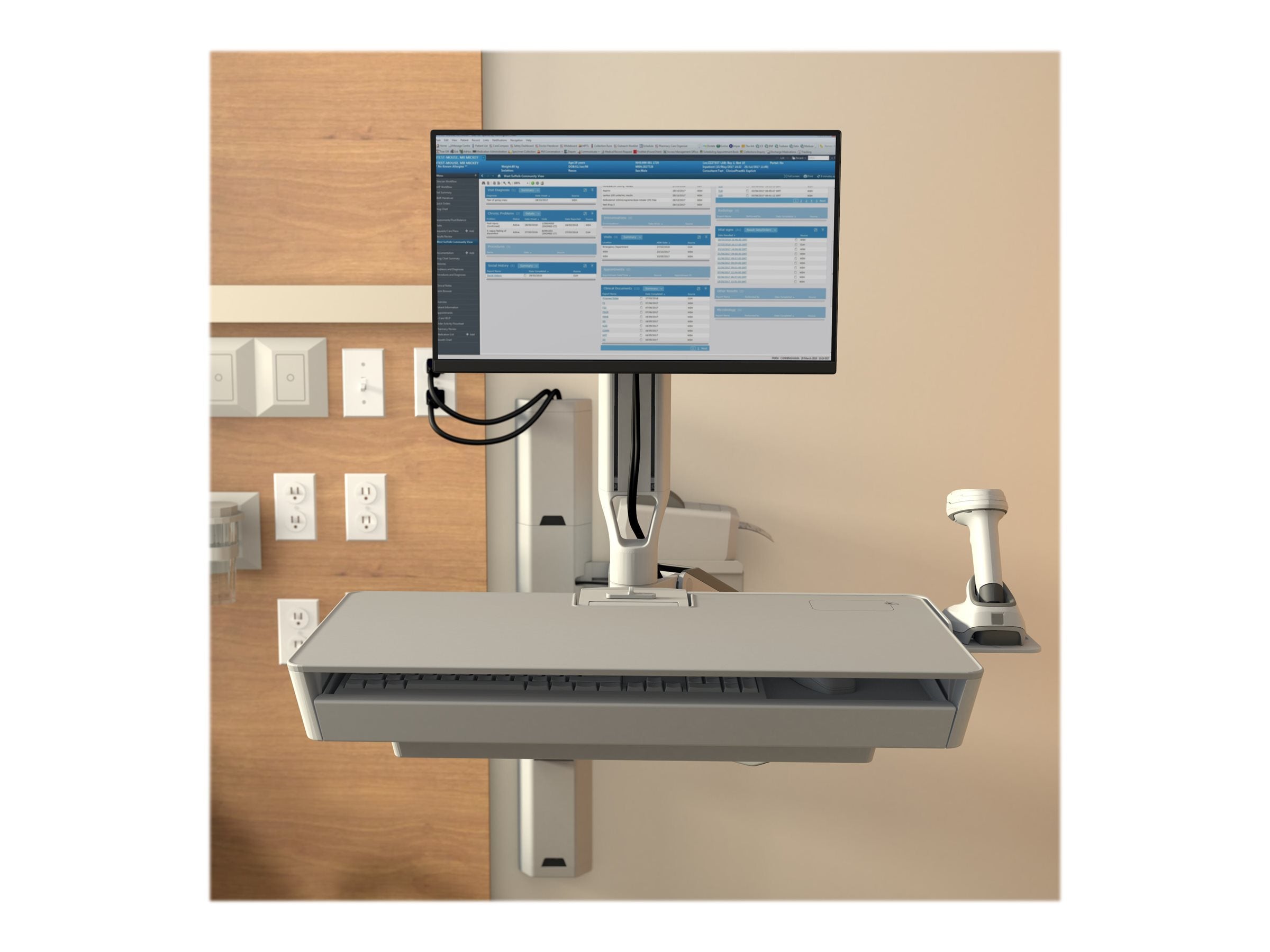 ERGOTRON CareFit Combo System mit Worksurface - Detailansicht