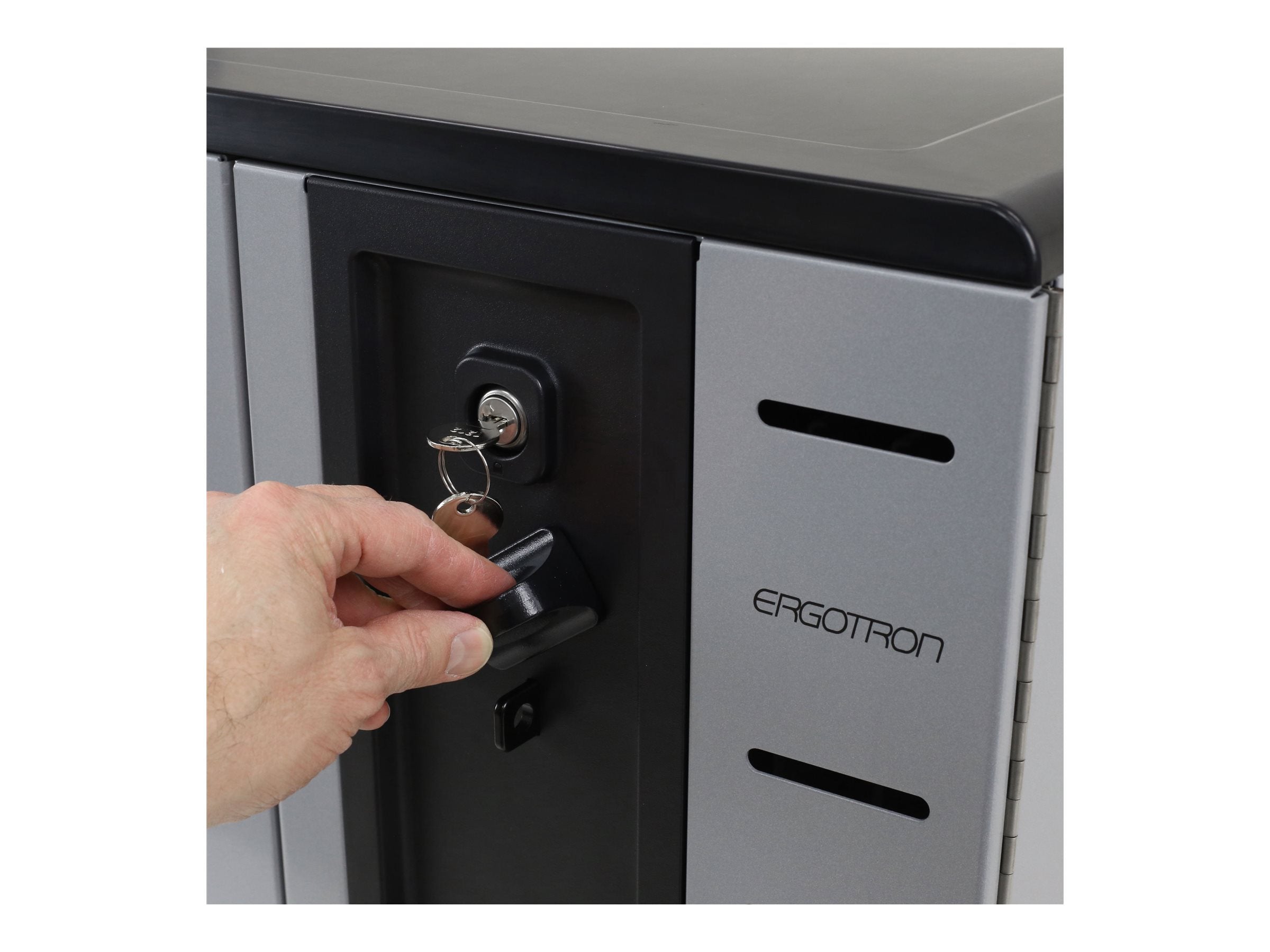 ERGOTRON Zip12 Desktop-Ladeschrank Seitenansicht