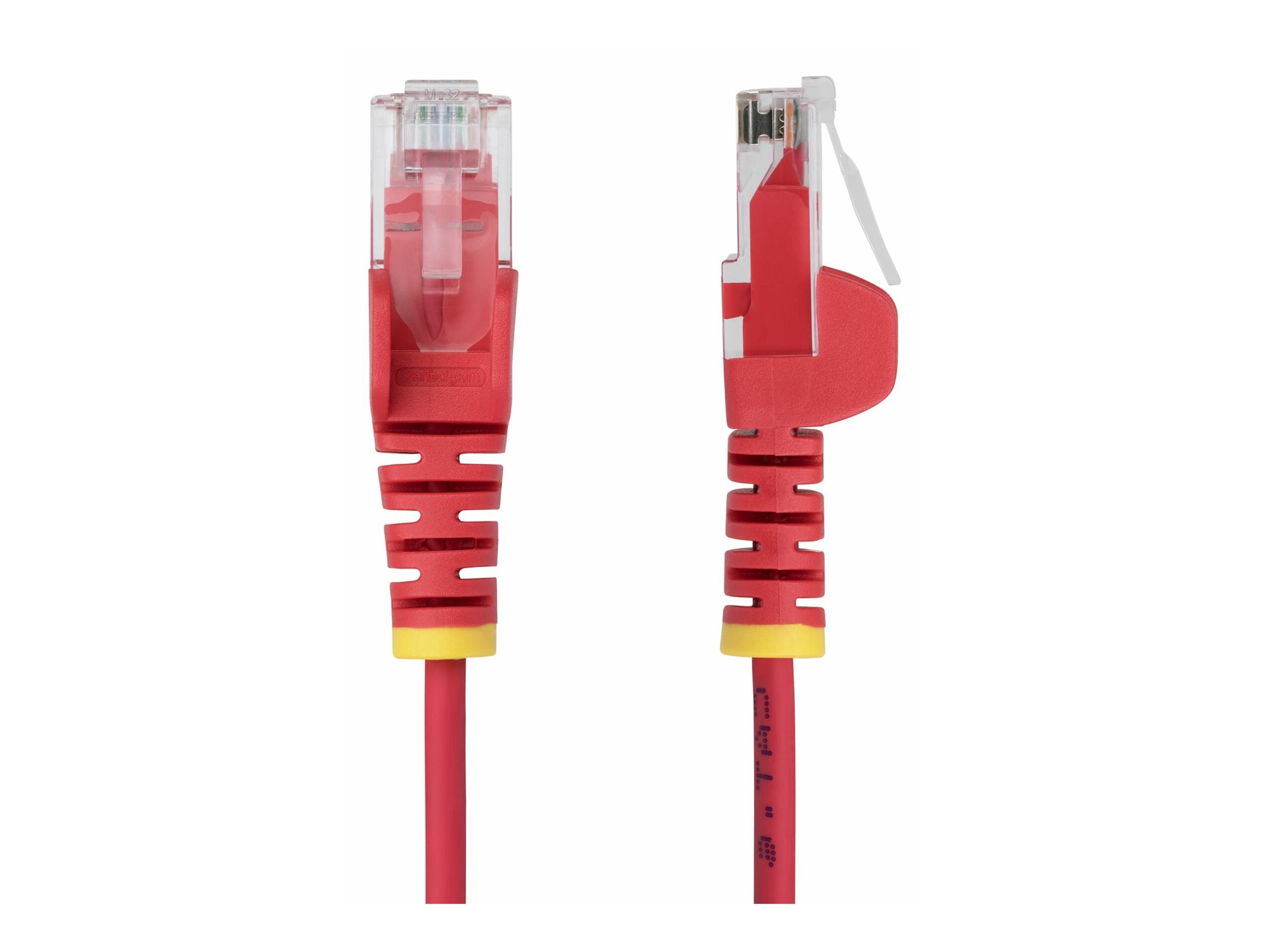 STARTECH.COM 25cm Rotes Slim CAT6-Netzwerkkabel 100W PoE Snagless RJ45 LSZH 28AWG Reines Kupfer Patchkabel-Ethernet Kabel