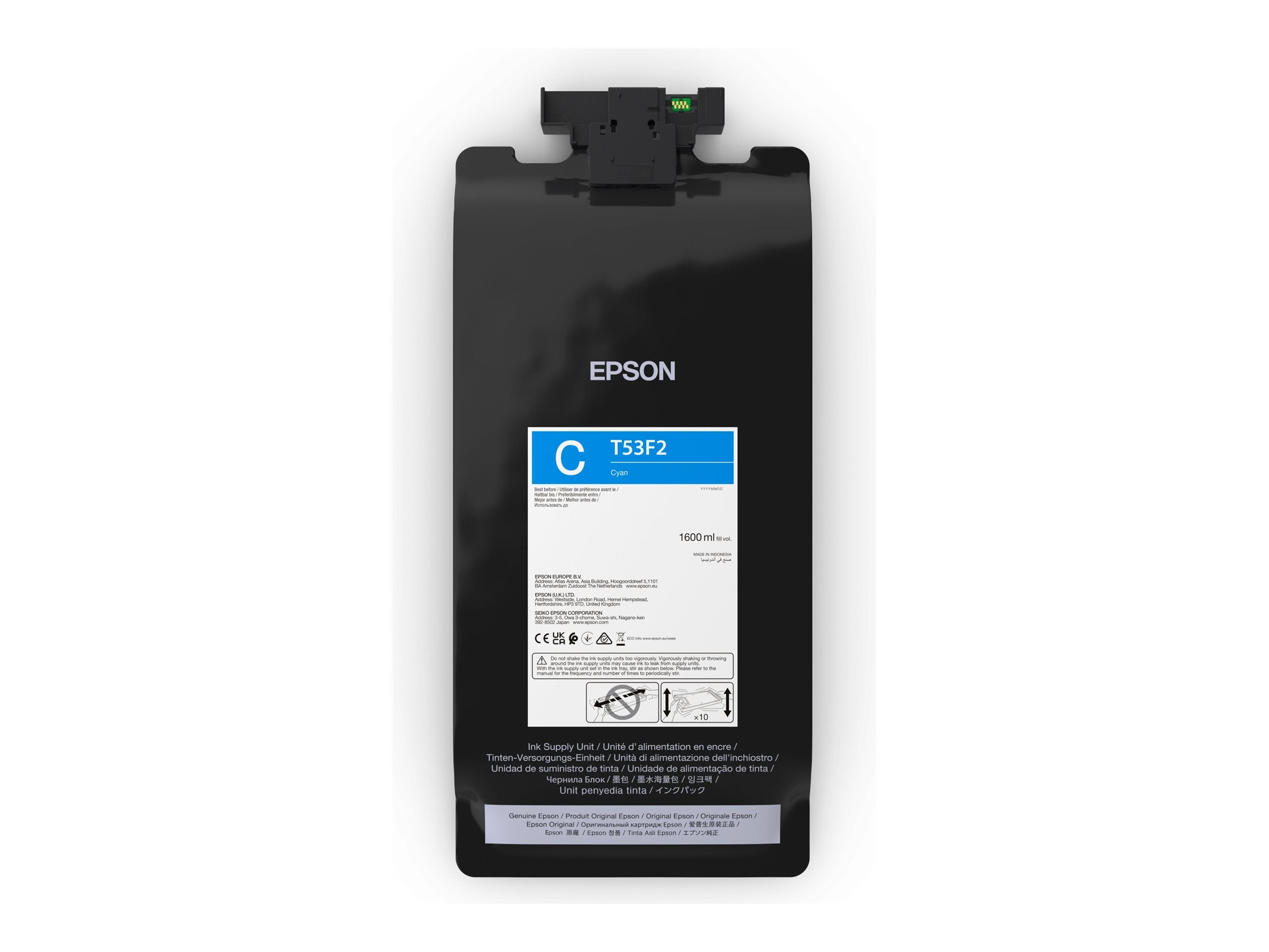 EPSON UltraChromePro 6 Cyan IIPS Rips 1,6 L Tintenbeutel Vorderansicht