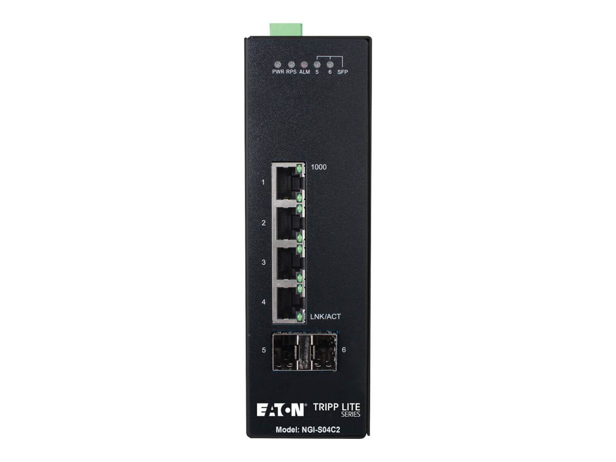 EATON TRIPPLITE 4-Port Lite Managed Industrial Gigabit Ethernet Switch - Vorderansicht