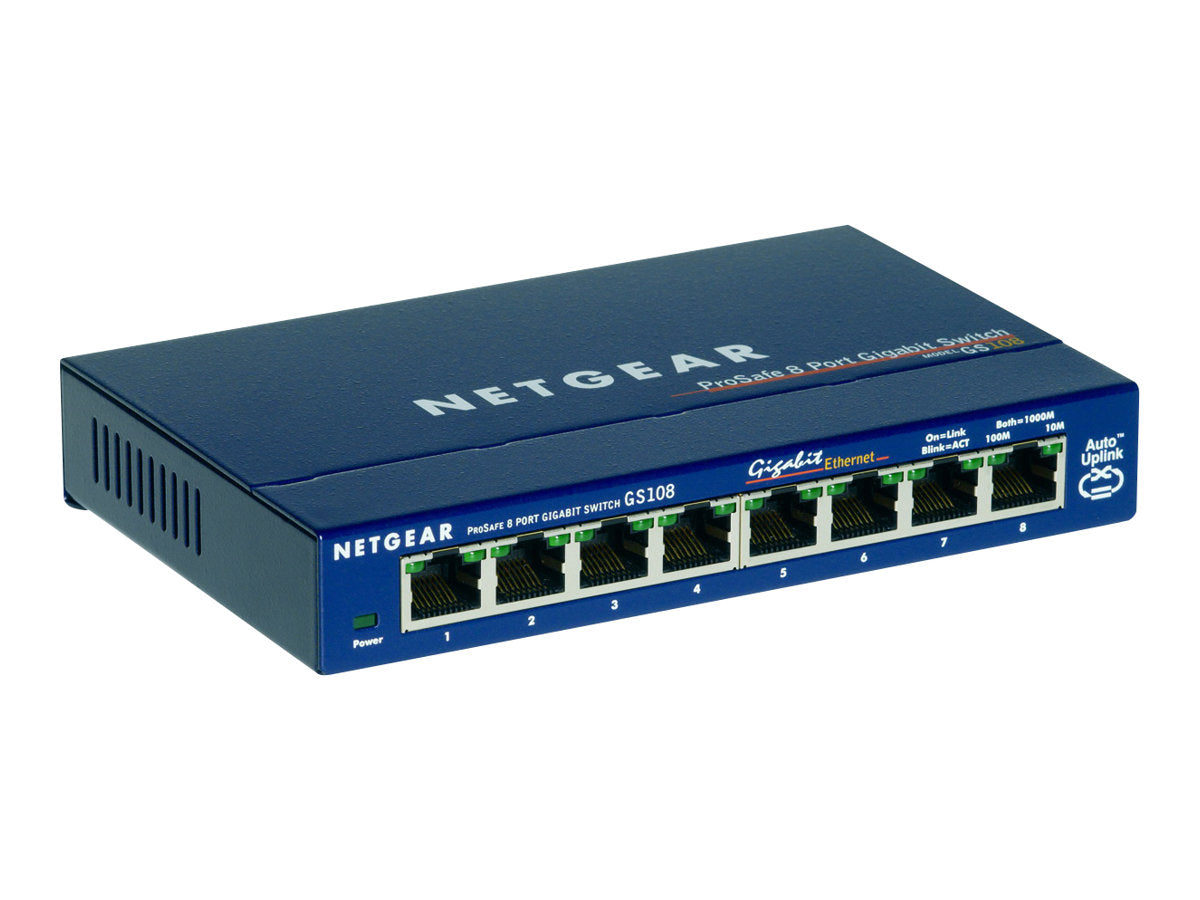 NETGEAR 8-Port Gigabit unmanaged Switch Vorderansicht