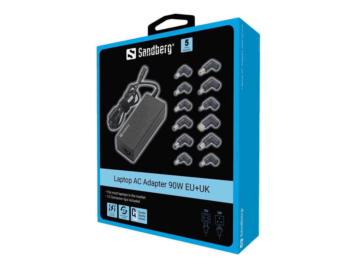 SANDBERG Laptop AC Adapter 90W EU+UK - Verpackung