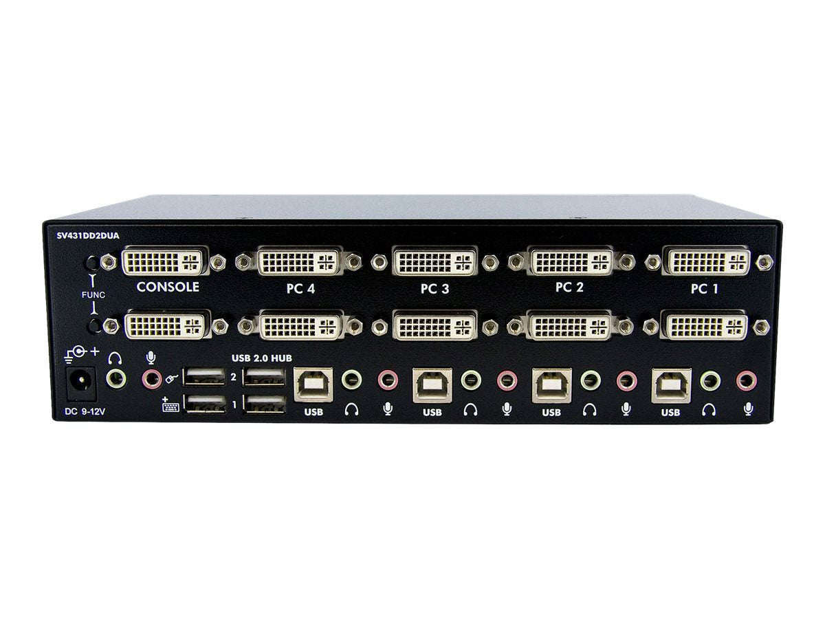 STARTECH.COM 4 Port Dual DVI USB KVM Switch - Rückansicht