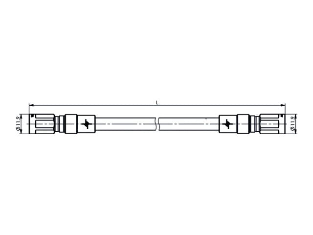 PUC TELEGÄRTNER NEX10-NEX10 Jumper Kabel 1/4z IP67 L 2.0 m - Vorderansicht