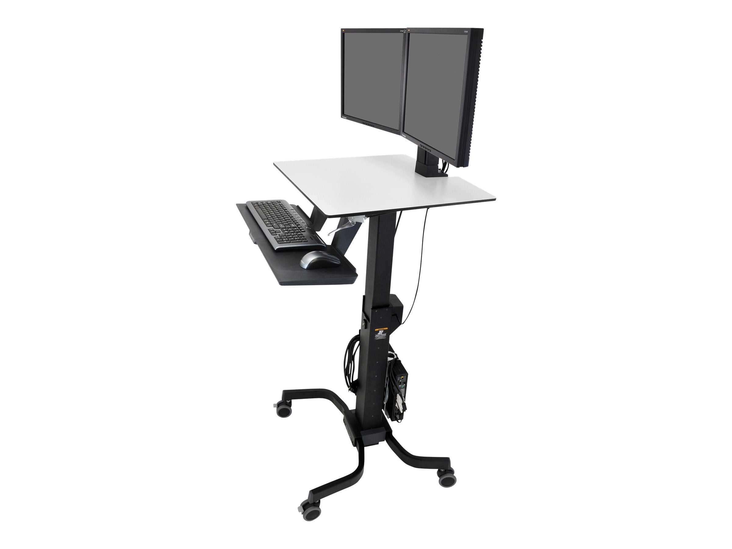 ERGOTRON WorkFit-C Steh-Sitz-Arbeitsplatz Dual HD Seitenansicht