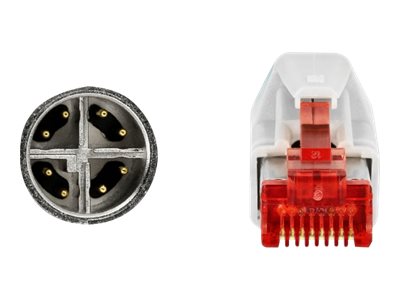 DELOCK Netzwerkkabel M12 8 Pin X-kodiert zu RJ45 Stecker PVC 1 m - Verpackung