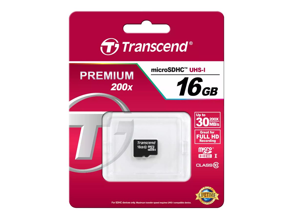 TRANSCEND 16GB micro SDHC Card Vorderansicht