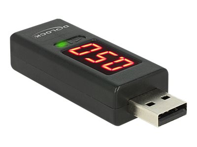 DELOCK Adapter USB A Stecker > A Buchse mit Anzeige für V / A - Vorderansicht