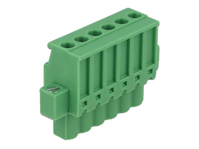 DELOCK Terminalblock Set für Hutschienen 6 Pin - Vorderansicht
