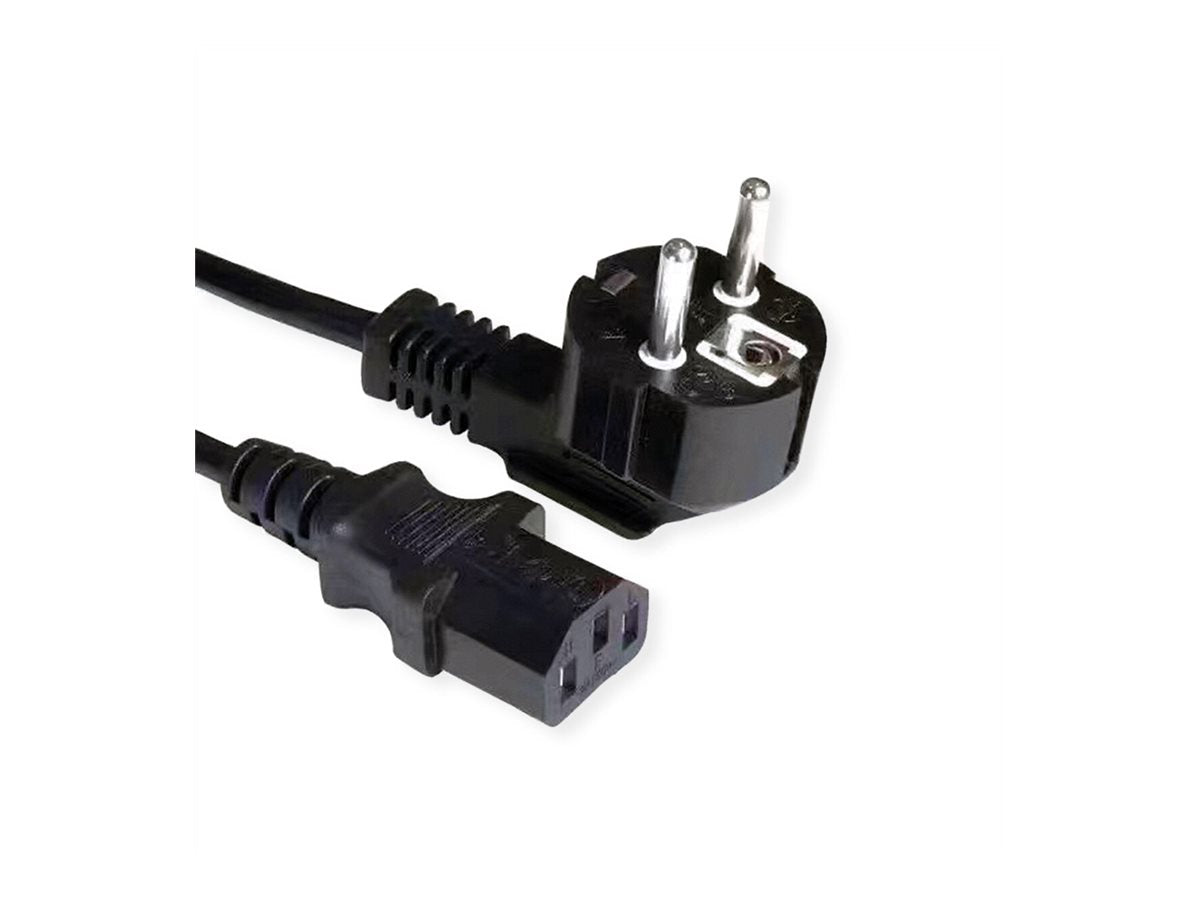 VALUE Netzkabel gerade IEC-Buchse schwarz 3m - Vorderansicht