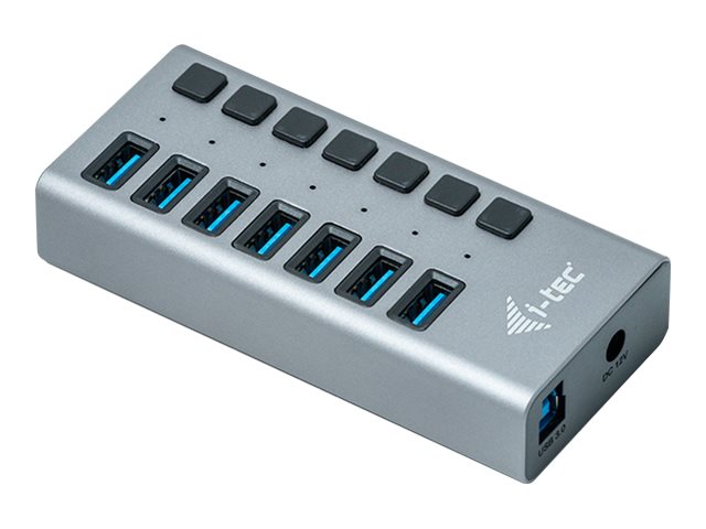 I-TEC USB 3.0 Charging HUB 7port Detailansicht der Anschlüsse