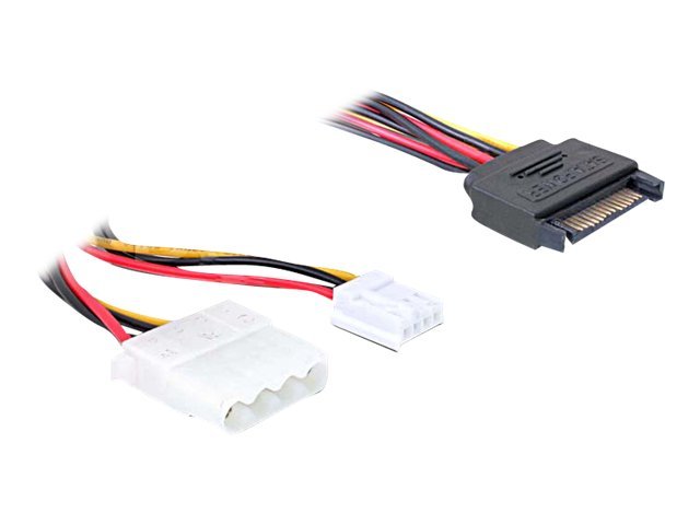 DELOCK Adapter Power SATA 15pin >5,25 mit Floppy 30cm - Vorderansicht