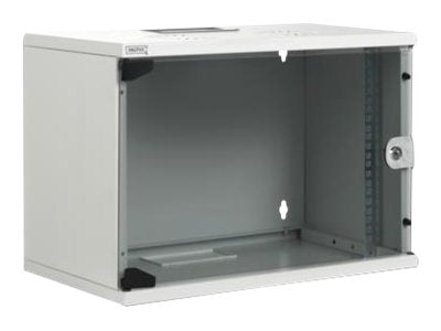 DIGITUS Wandschrank 48,3cm 19Zoll 7HE RAL 7035 grau unmontiert - Vorderansicht