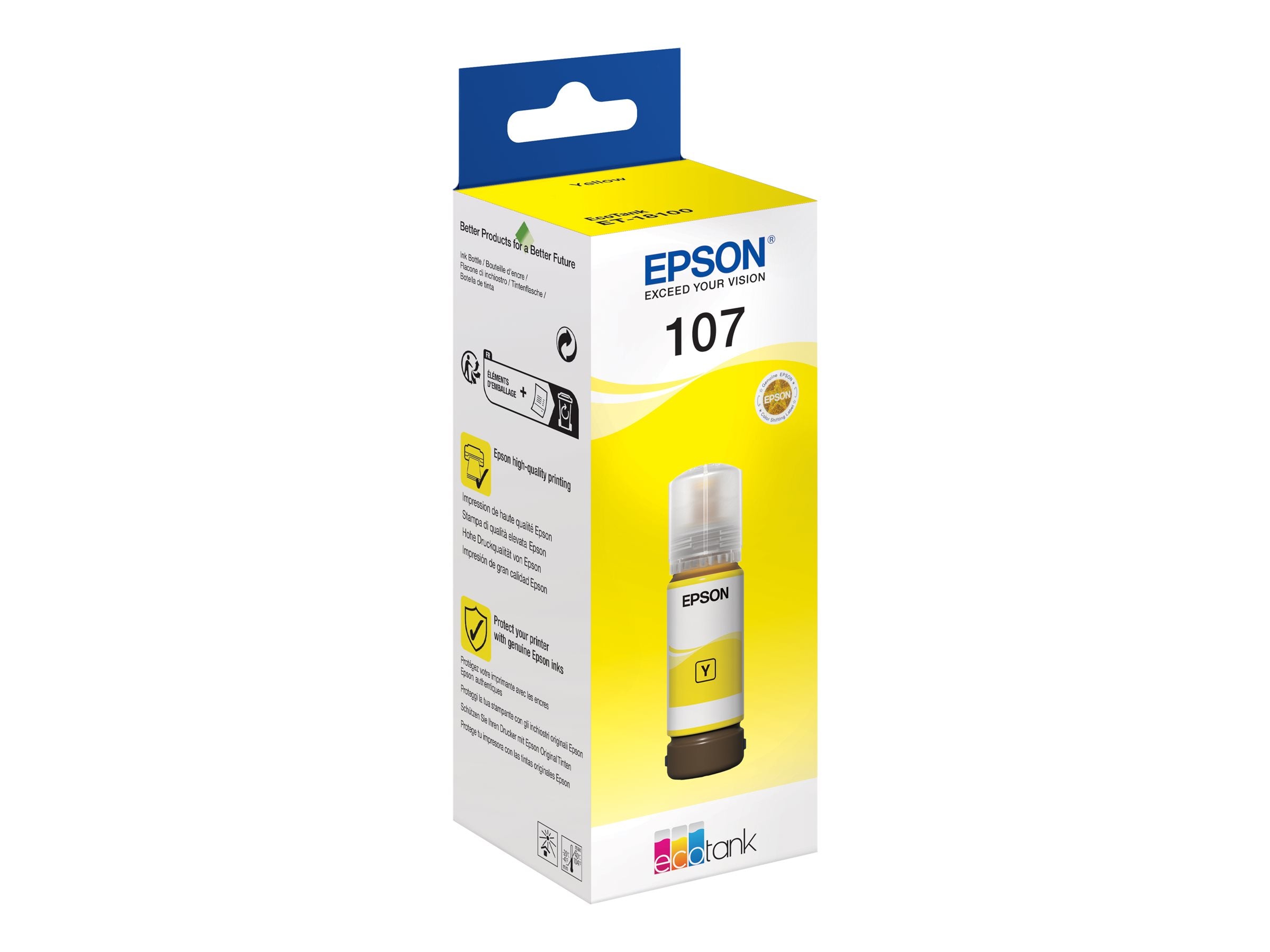 EPSON 1LB 107 EcoTank Yellow Ink Bottle - Vorderansicht