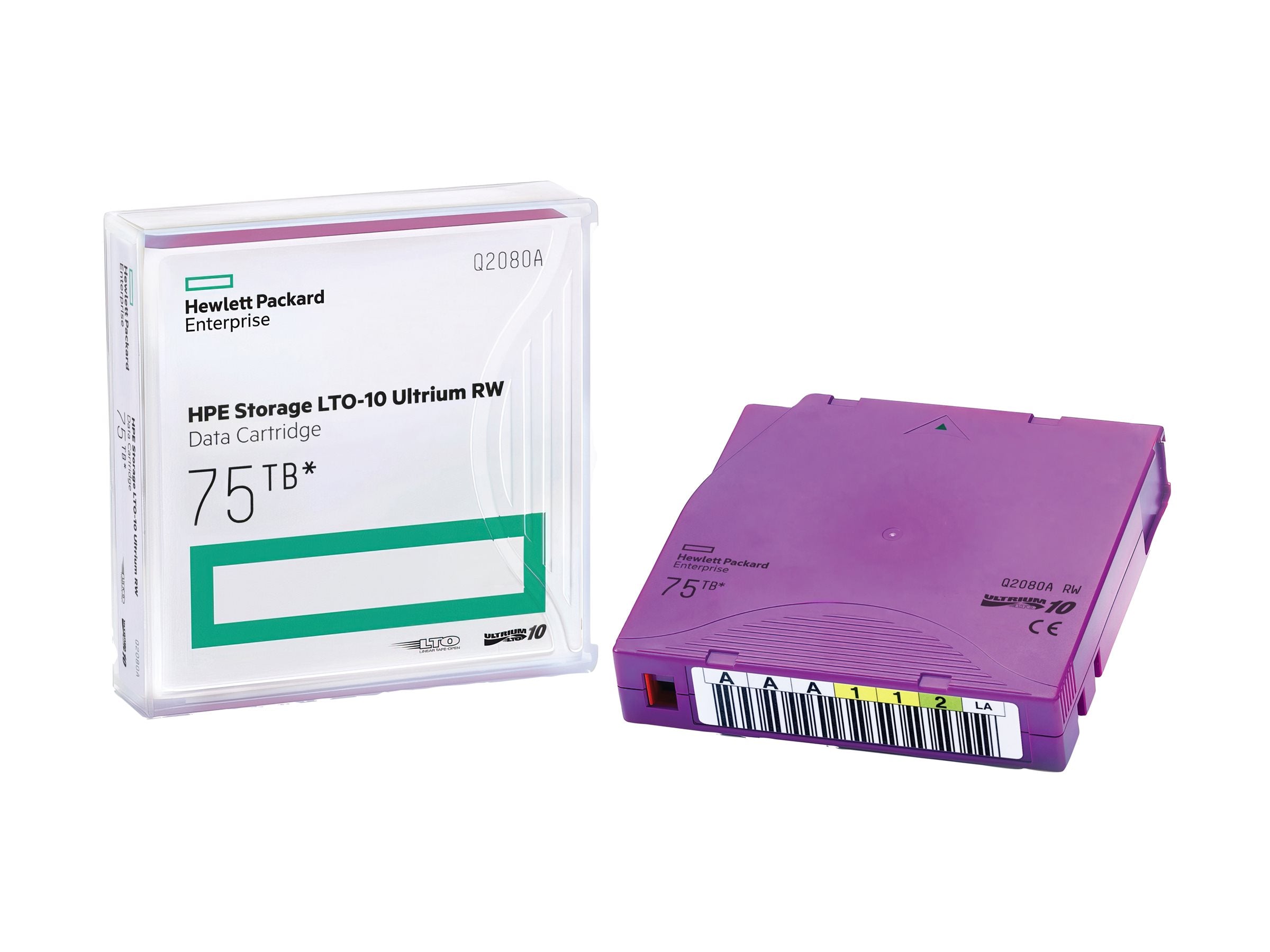 HPE Storage LTO-10 Ultrium 75TB RW Custom Labeled 20 Data Cartridges with Cases