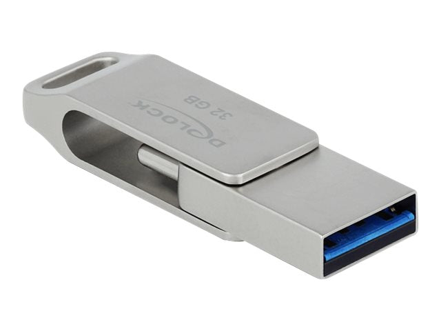 DELOCK USB 3.2 Gen 1 USB-C + Typ-A Speicherstick 32GB am Schlüsselbund