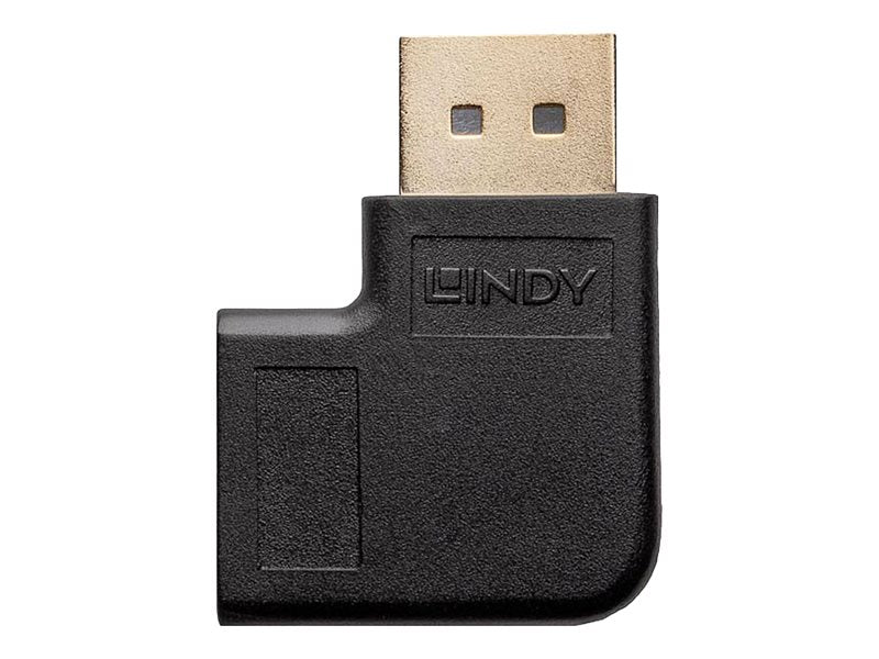 LINDY DisplayPort 1.4 Adapter 90 Grad links Winkeladapter M/F Vorderansicht