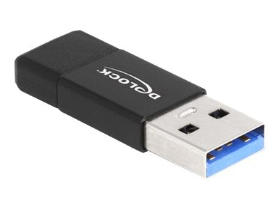 DELOCK USB 3.2 Gen 2 Adapter USB Typ-A Stecker zu USB Type-C Buchse schwarz - Vorderansicht