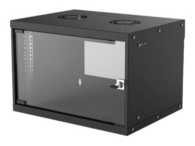 INTELLINET 48,26cm 19Zoll Wandverteiler Basic Line 6 HE Detailansicht der Glastür