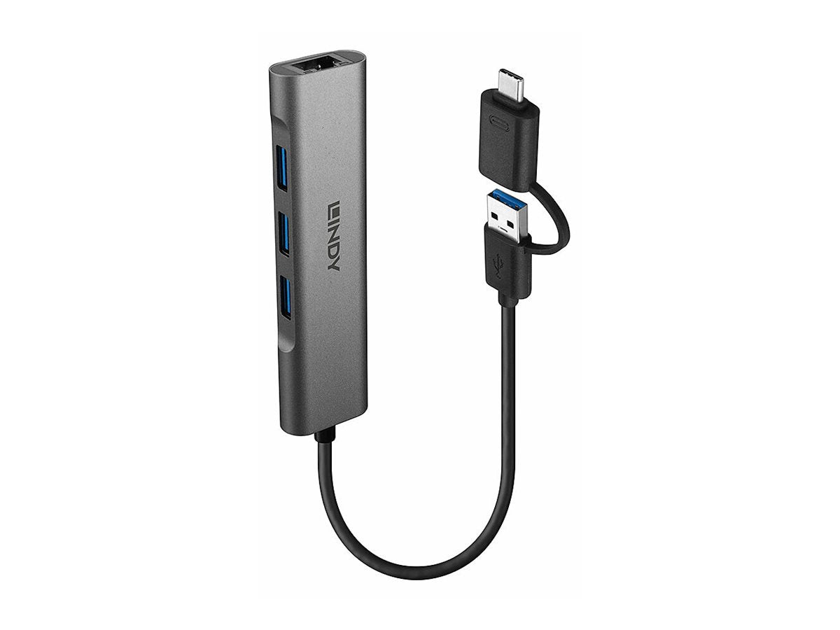 LINDY USB 3.2 Gen 1 Hub Seitenansicht