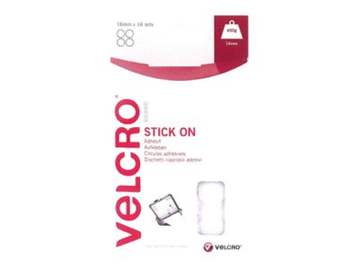 VELCRO Klettpunkte Selbstklebend Haken & Flausch 16mm Vorderansicht