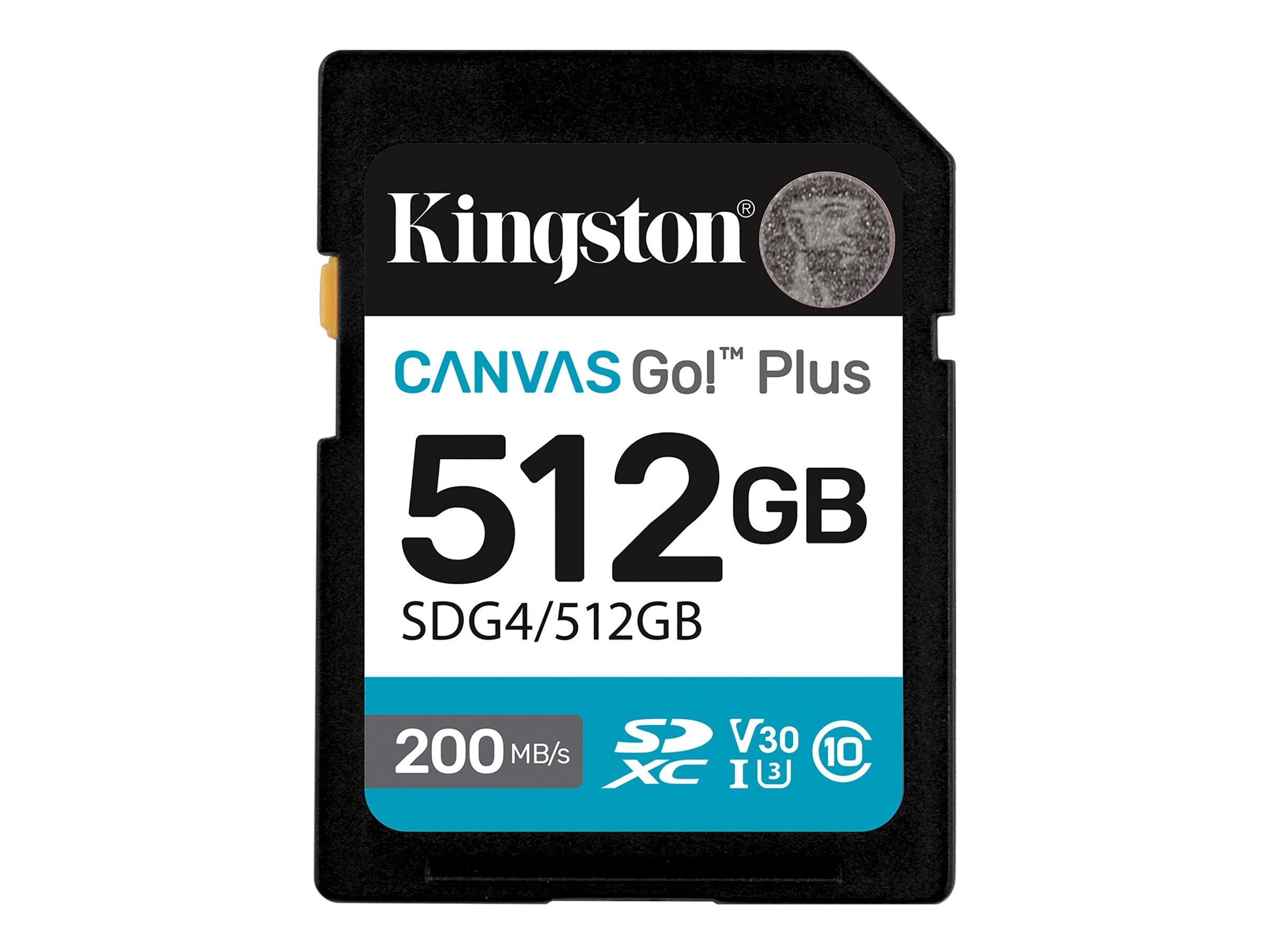 KINGSTON 512GB SDXC Canvas Go Plus Speicherkarte Vorderansicht