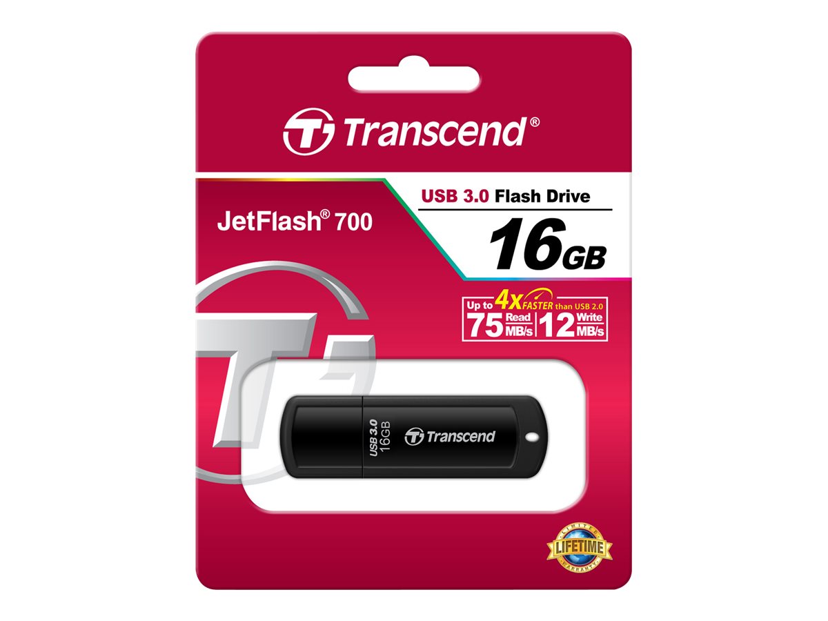 TRANSCEND JetFlash 700 16GB USB 3.0 Flash Drive Detailansicht