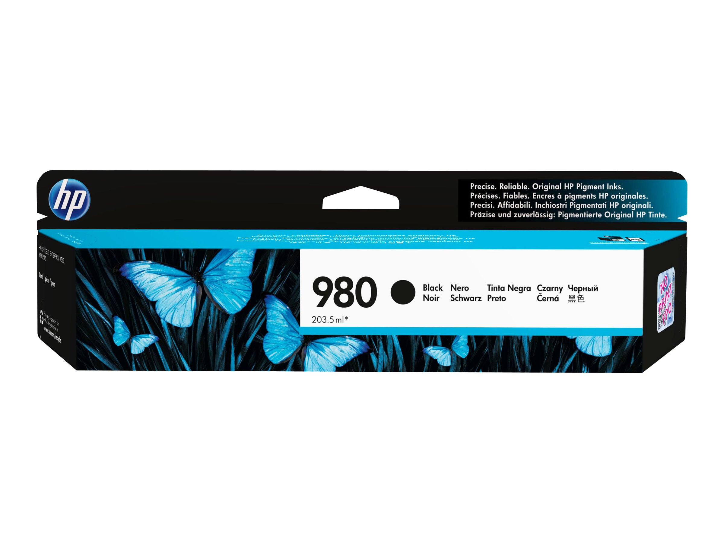 HP 980A original Tintenpatrone D8J10A schwarz Vorderansicht