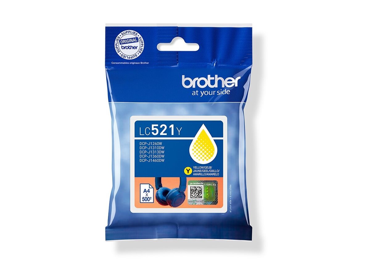 BROTHER LC521Y Tintenpatrone Gelb Verpackung