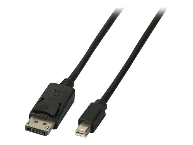 EFB Mini DisplayPort – DisplayPort Kabel Stecker-Stecker 2m schwarz Vorderansicht