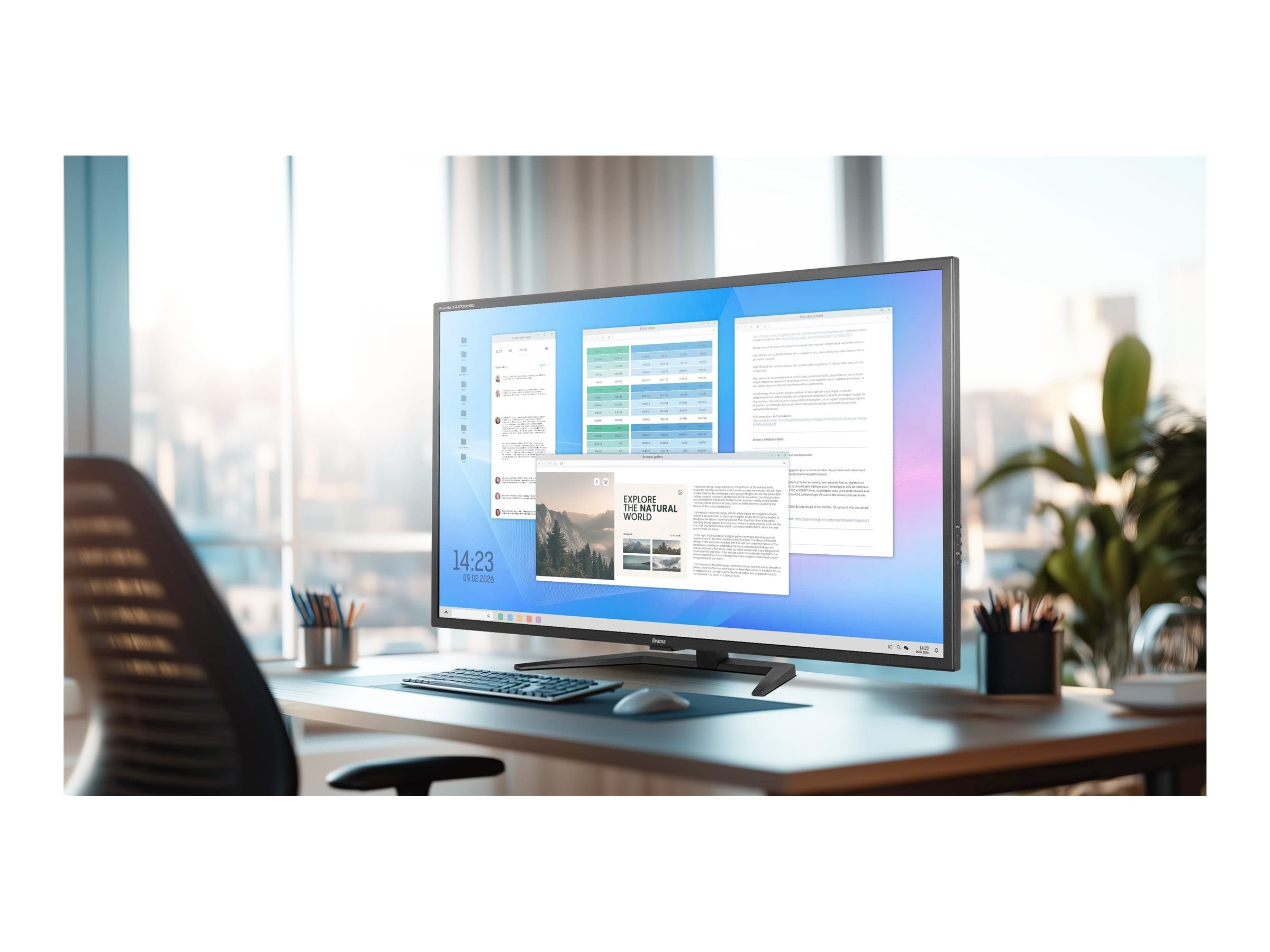 IIYAMA X4373UHSU-B2 Monitor Vorderansicht
