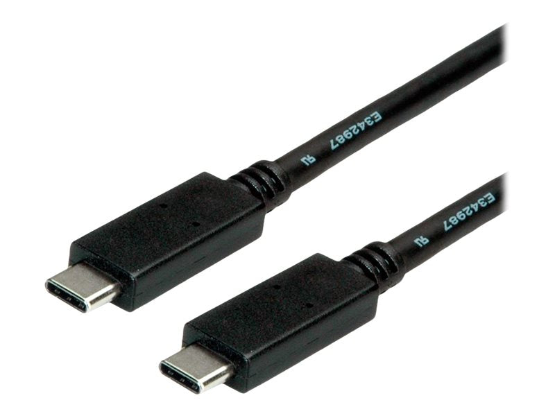 ROLINE USB 3.2 Gen 2 Kabel Emark C-C ST/ST 10Gbit/s 100W schwarz 2m - Vorderansicht